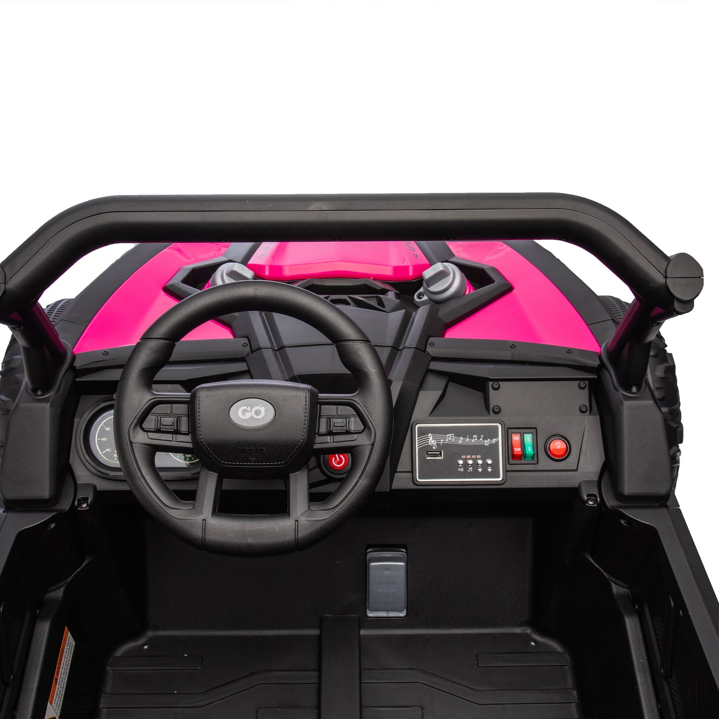 24V Two-Seater Kids Ride On UTV W/Parents Remote Control,Four-Wheel Suspension,Slow Start,Large wheel design,Anti-collision bar,Storage space,Music,USB,Bluetooth,Volume control,LED lights for Kids 3+. Giga Kids Toys Giga https://www.cyberehub.com