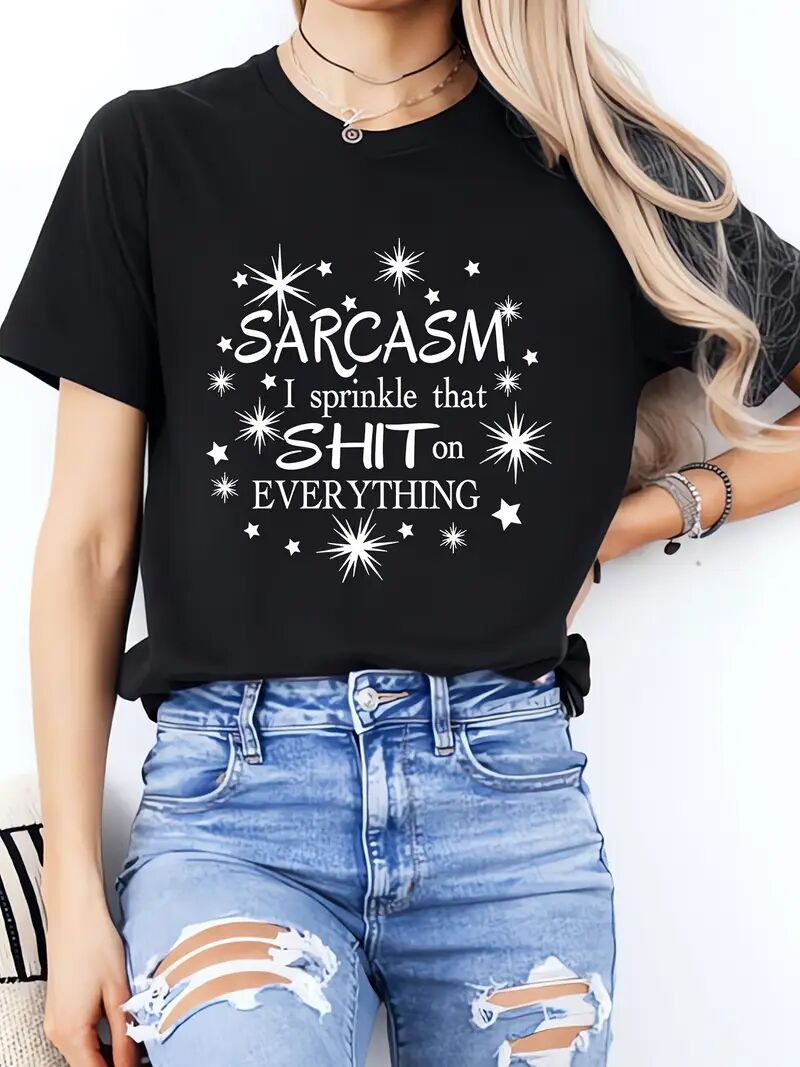 Women's Printed Short Sleeved Shirt Black Apparel/Shirt/Graphic Shirt SNULLO https://www.cyberehub.com