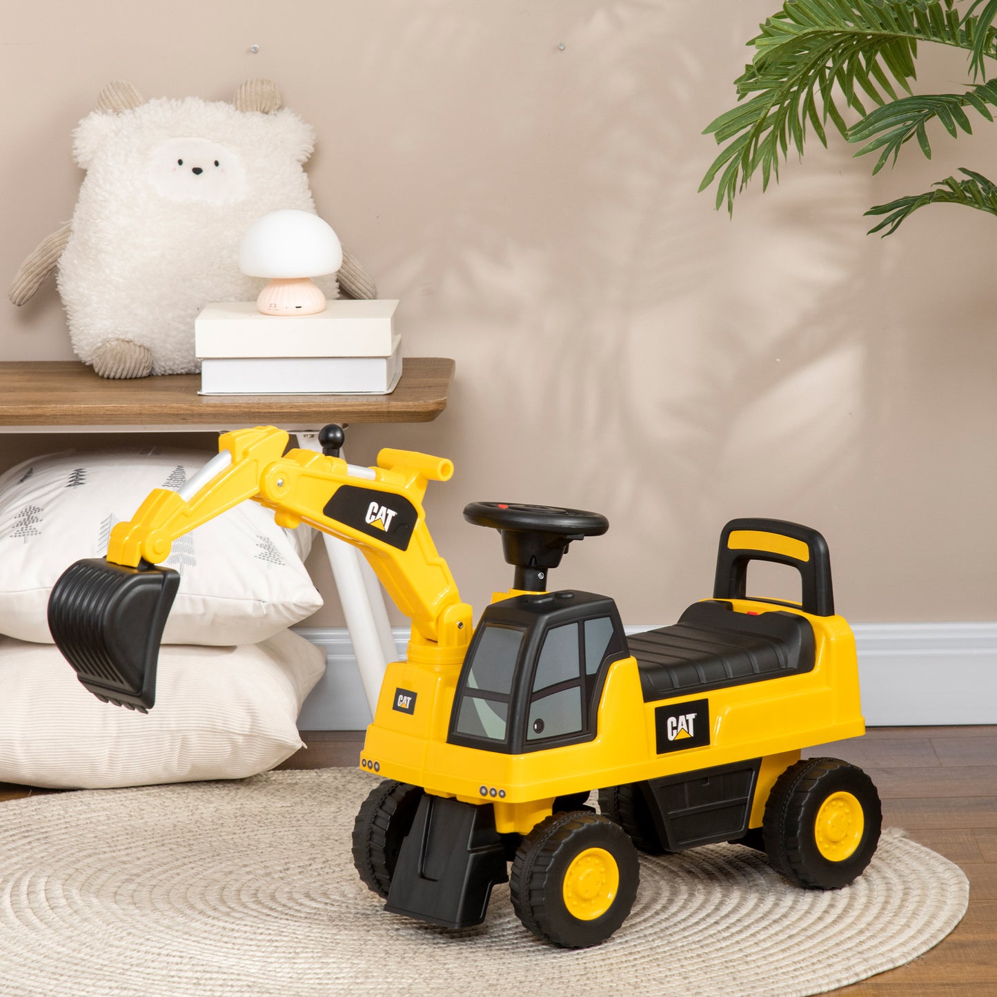 Aosom Excavator Ride on Toy, CAT Licensed Kids Manual Pedal Ride on Excavator with Manual Shovel, Horn, Hidden Storage for 18-36 Months Boys and Girls, Yellow Car Giga GNJ Toys Walmart Giga https://www.cyberehub.com