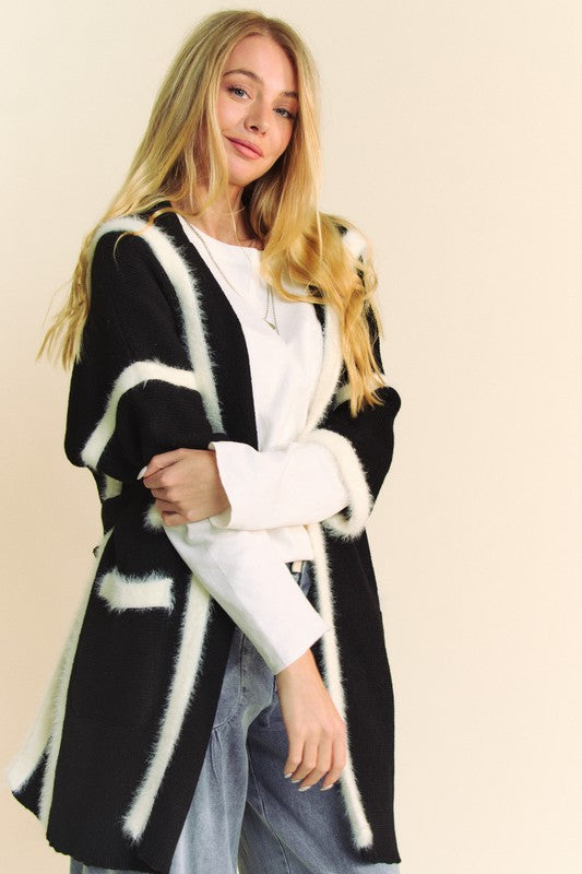 Davi & Dani Fuzzy Trim Open Front Loose Fit Cardigan Tops/Jackets/Sweaters Clothing Tops Davi & Dani Ship from USA TikTok Trendsi USPS Walmart Trendsi https://www.cyberehub.com