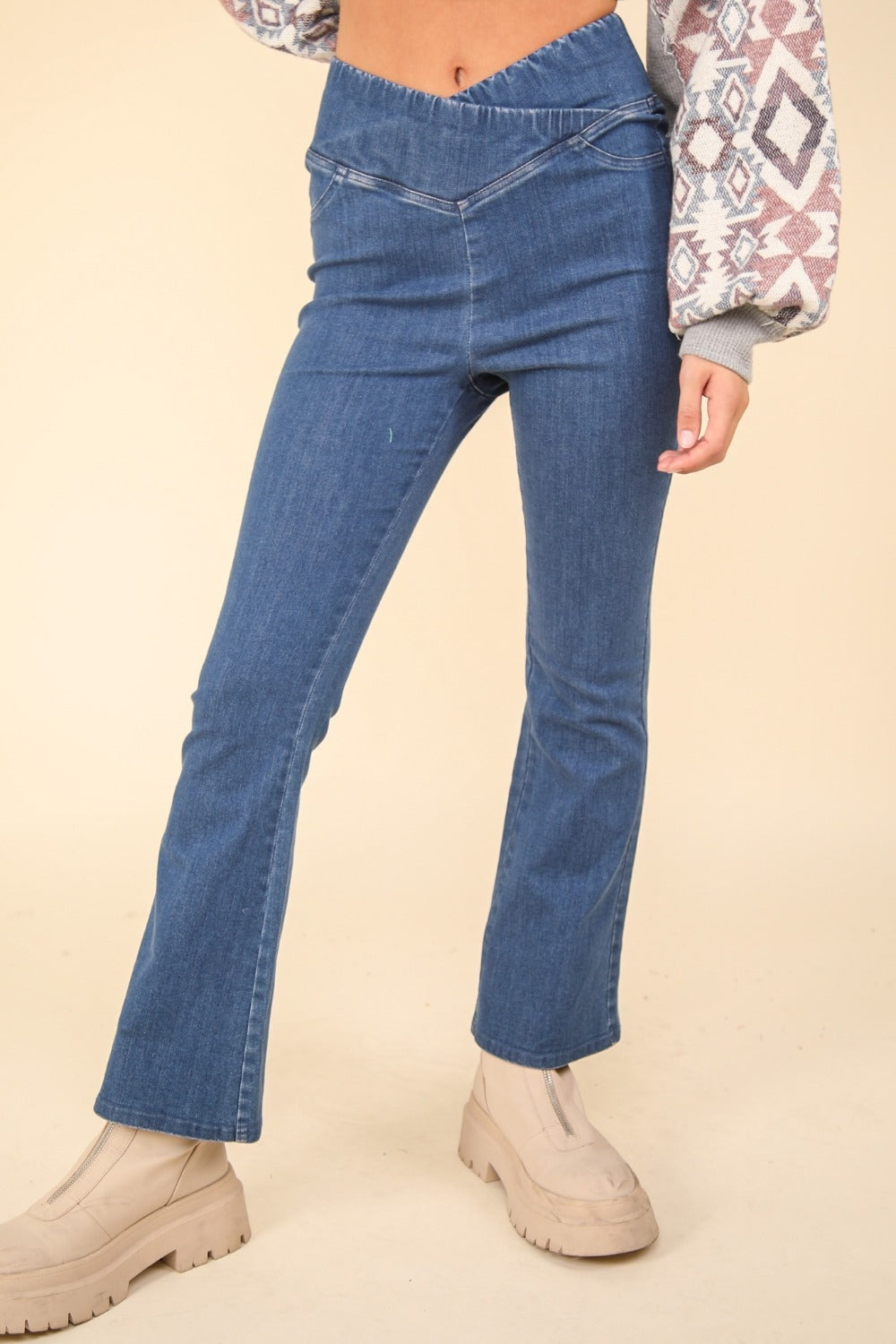 VERY J Washed Denim Stretchy Crossover Waist Leggings Bottoms Bottoms Clothing Pants Ship from USA VERY J Women Trendsi https://www.cyberehub.com