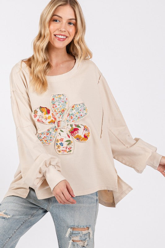 SAGE + FIG Flower Patch Dropped Shoulder Oversize Top Apparel Apparel SAGE+FIG Ship from USA TikTok Trendsi Trendsi https://www.cyberehub.com