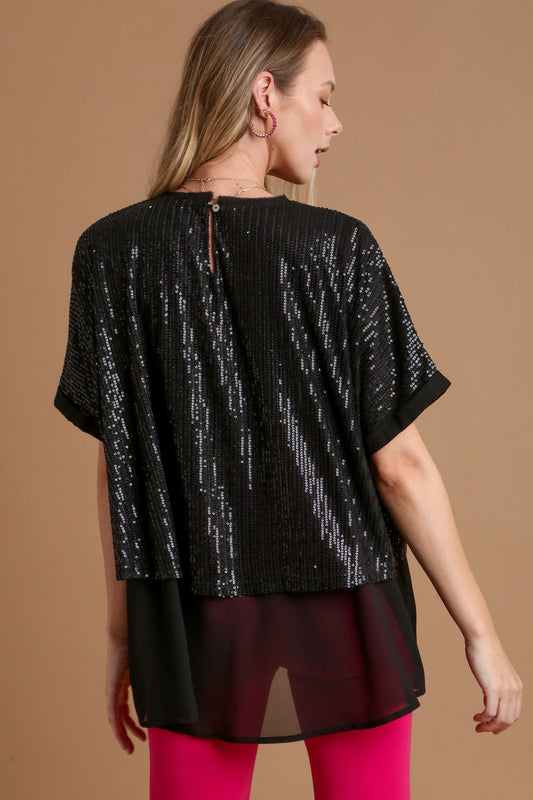 Umgee Sequin Half Sleeve Layered Blouse Apparel Apparel Ship from USA TikTok Trendsi Umgee USA Trendsi https://www.cyberehub.com