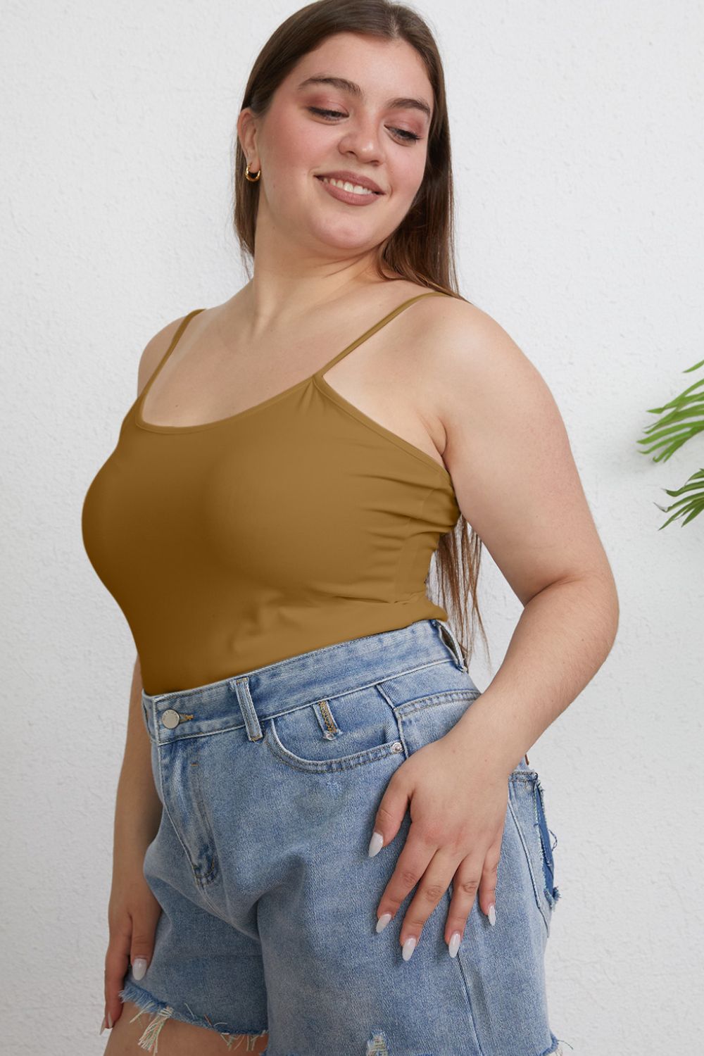 Basic Bae Full Size Round Neck Slim Cami Apparel/Tops Basic Bae Ship from USA TikTok Tops Trendsi USPS Walmart Walmart Apparel Trendsi https://www.cyberehub.com