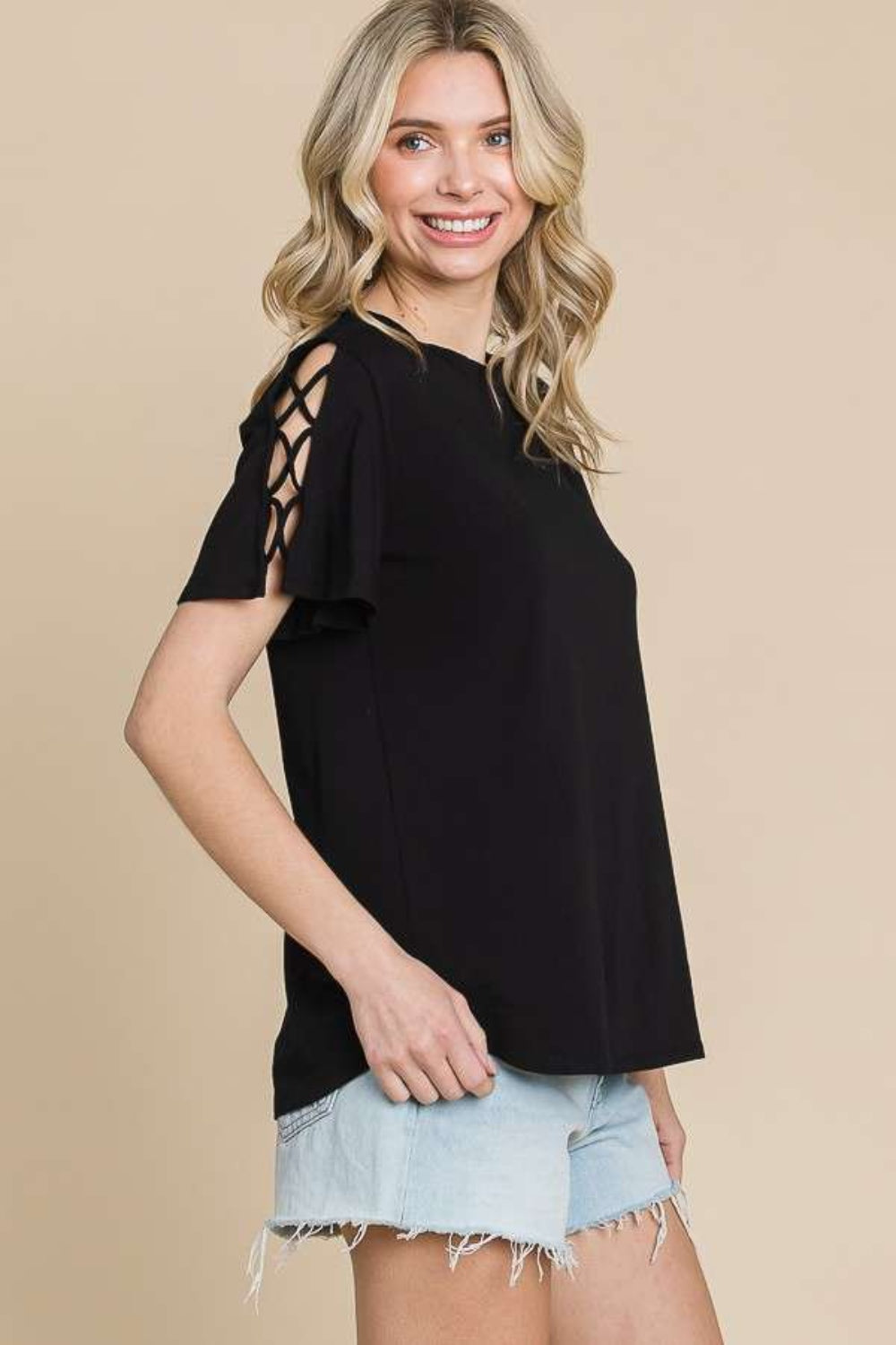 Culture Code Round Neck Crisscross Short Sleeve T-Shirt Apparel/Tops Culture Code Ship from USA TikTok Tops Trendsi USPS Walmart Walmart Apparel Trendsi https://www.cyberehub.com