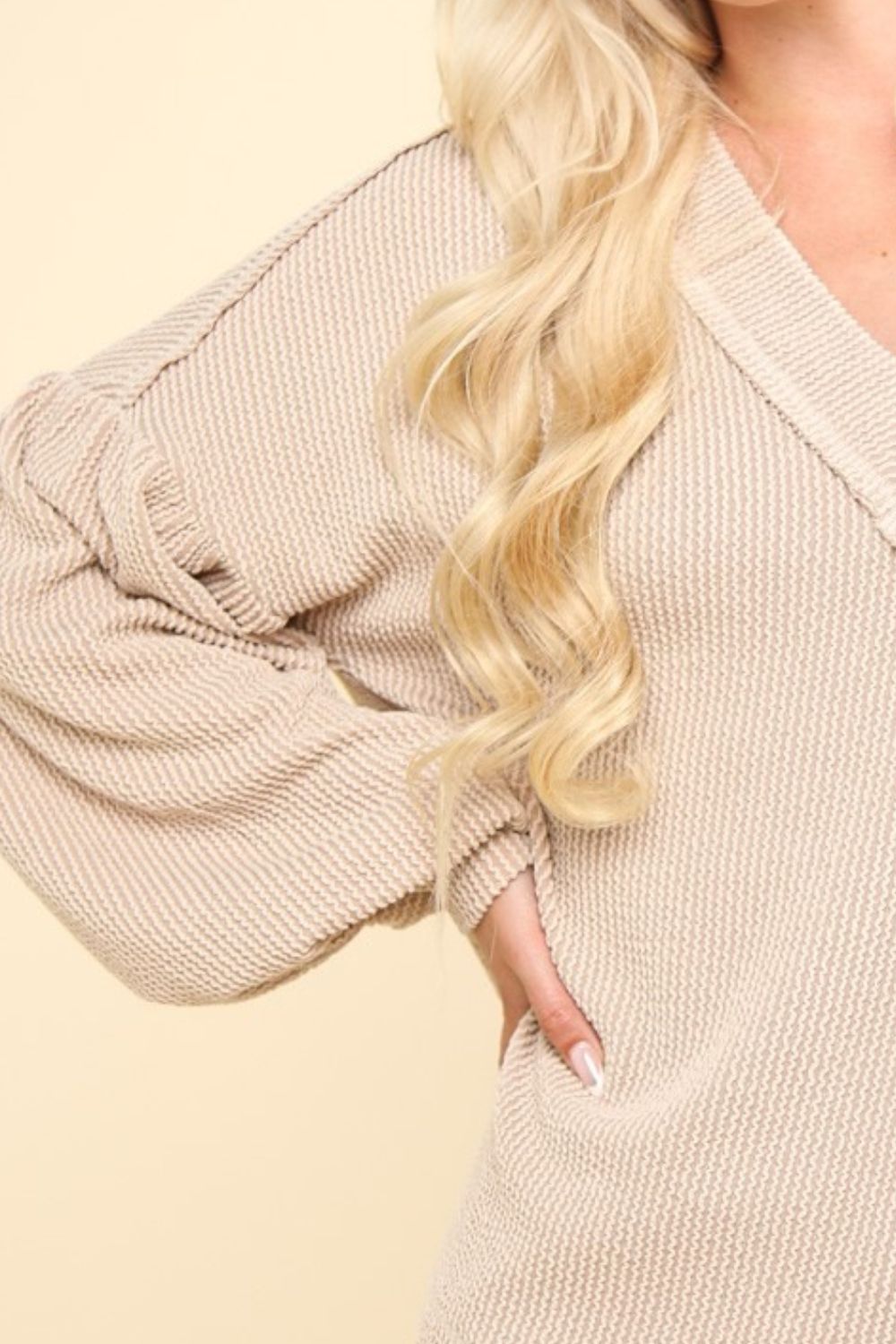 VERY J Two Tone Ribbed V-Neck Exposed Seam Top Shirt Apparel Clothing Tops Ship from USA Shirts USA VERY J Women Trendsi https://www.cyberehub.com