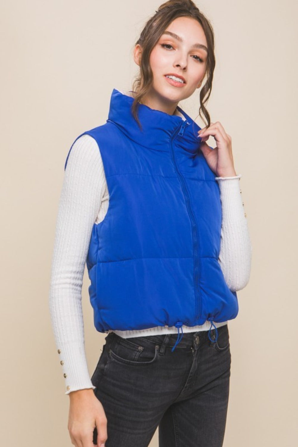 Love Tree Zip Up Cropped Contrast Reversible Vest Azure Tops/Jackets/Sweaters Clothing Tops LOVE TREE Ship from USA TikTok Trendsi USPS Walmart Trendsi https://www.cyberehub.com