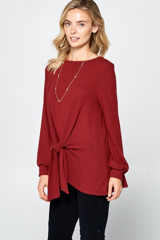 Super Lady Full Size Round Neck Knot Front Hacci Blouse Apparel/Tops Ship from USA Super Lady TikTok Tops Trendsi USPS Walmart Walmart Apparel Trendsi https://www.cyberehub.com
