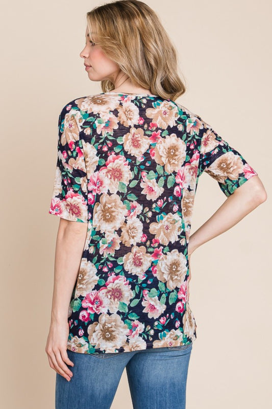 BOMBOM Floral Round Neck T-Shirt Apparel/Tops BOMBOM Memorial Day Sale Ship from USA TikTok Tops Trendsi USPS Walmart Walmart Apparel Trendsi https://www.cyberehub.com