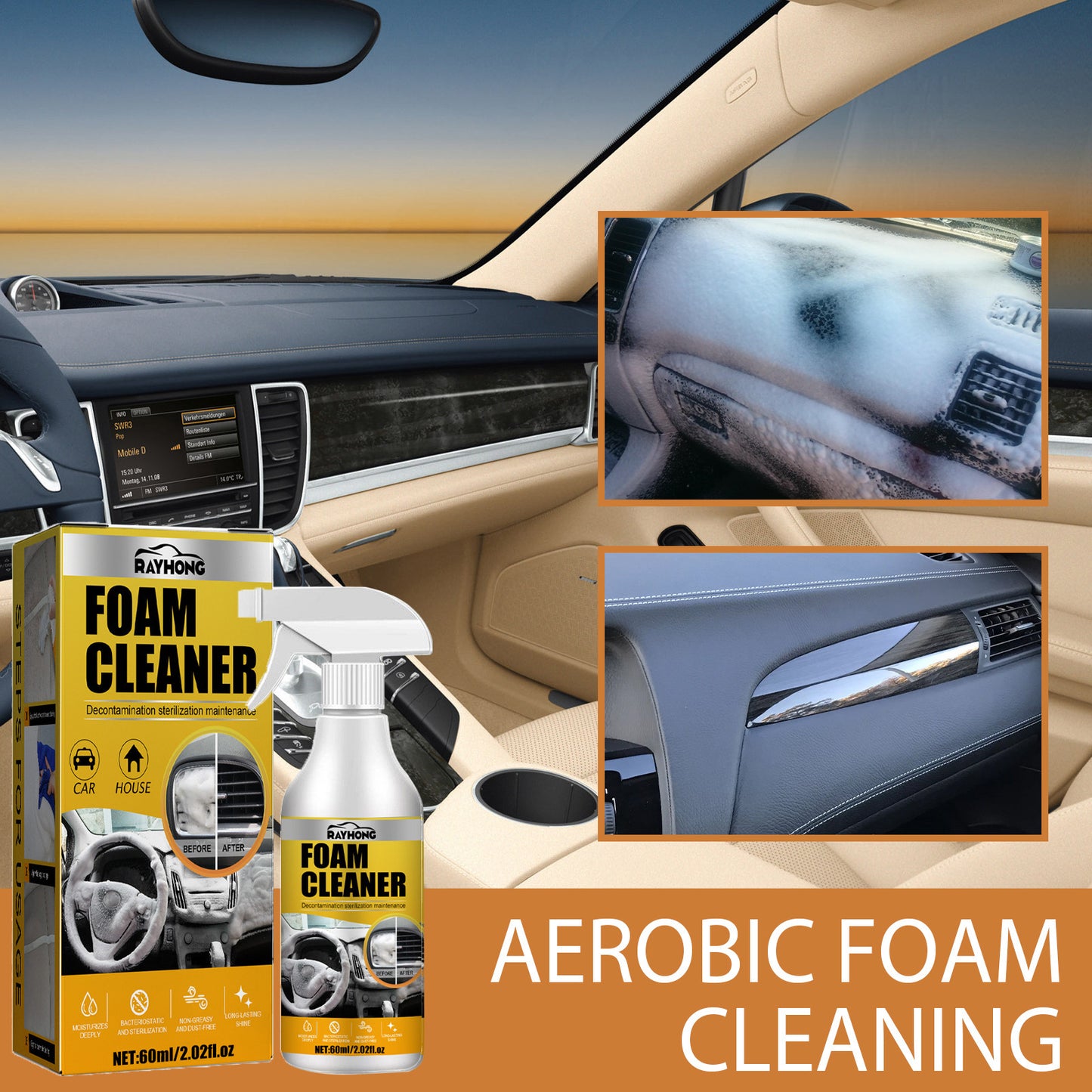 Car interior foam cleaner Water free decontamination Seat ceiling dashboard foam cleaner Automotive Eprolo https://www.cyberehub.com
