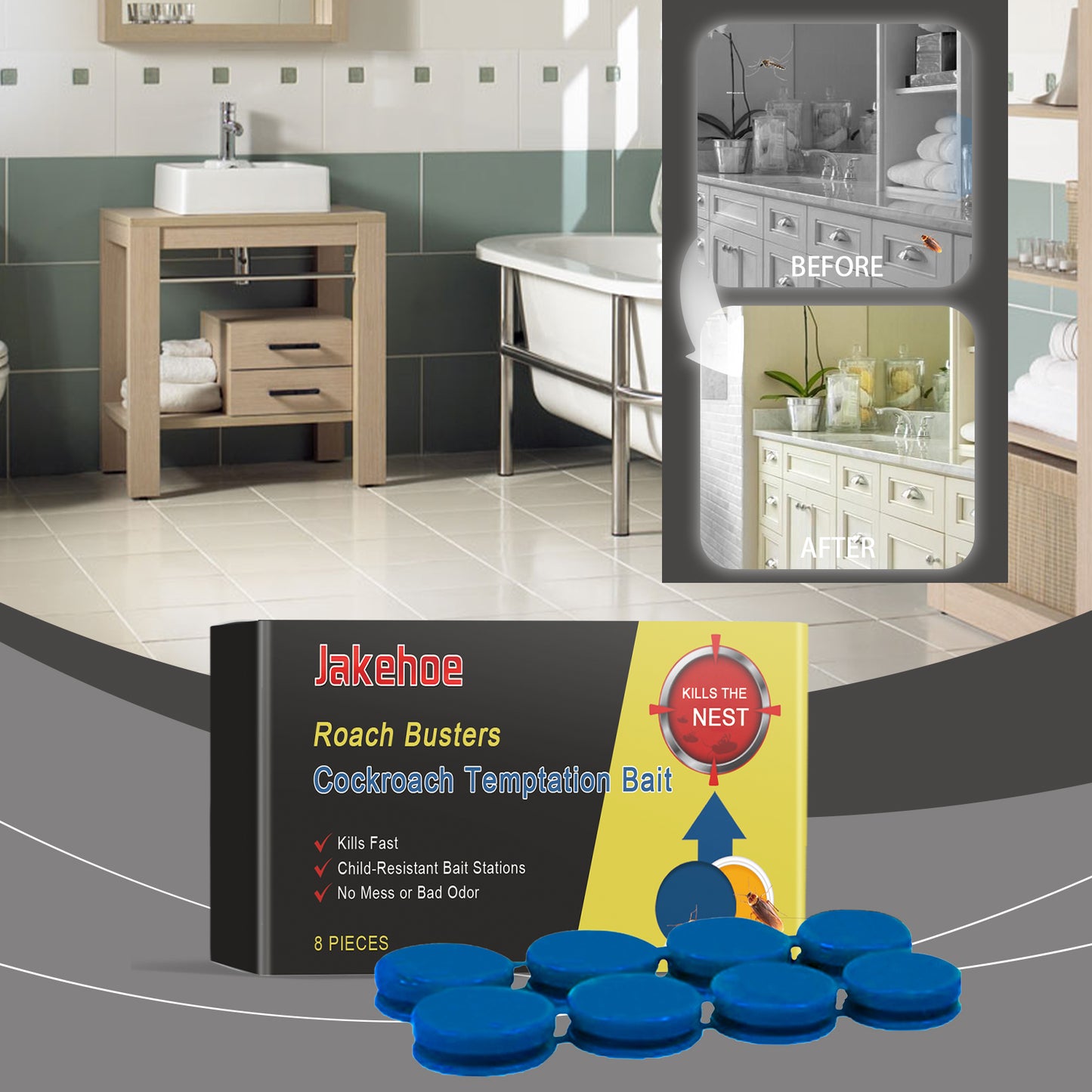 Jakehoe Cockroach Bait Station Cockroach Bait Station Ointment Bait Home Cockroach Killer Kitchen Cockroach Sticker Home Eprolo https://www.cyberehub.com