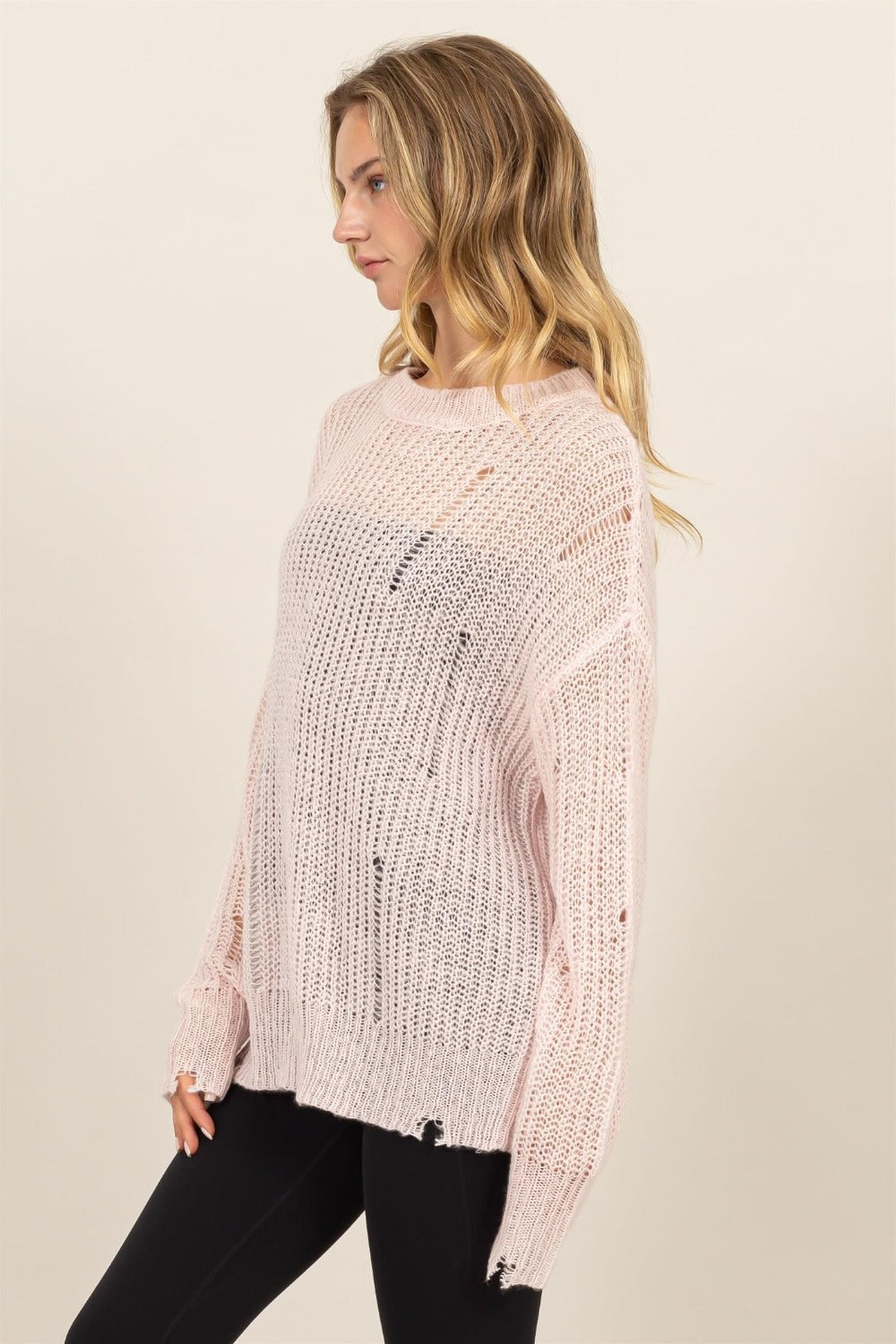 HYFVE Distressed Long Sleeve Knit Top Shirt Apparel Clothing Tops HYFVE Ship from USA Shirts USA Women Trendsi https://www.cyberehub.com