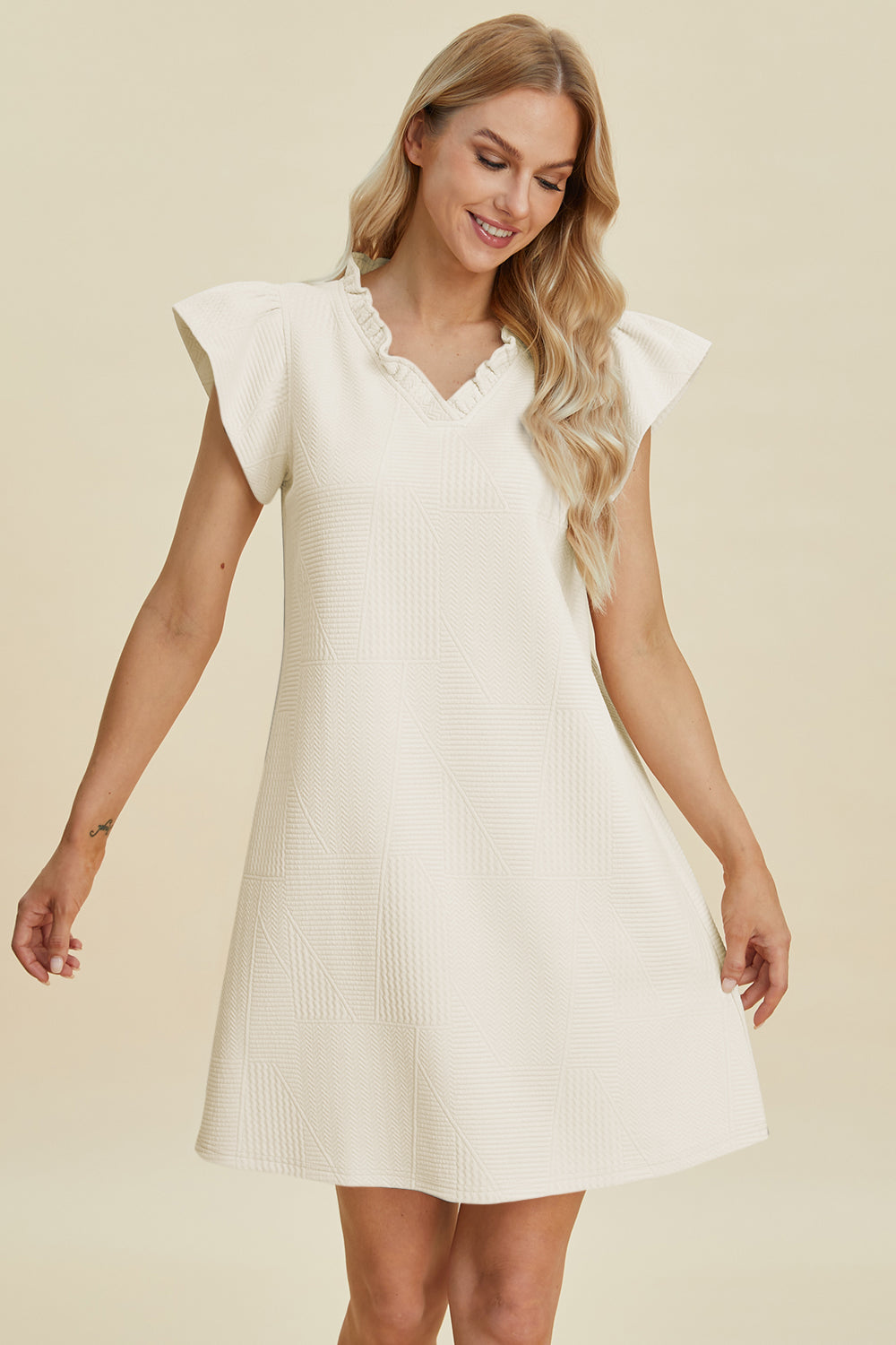Double Take Full Size Ruffled V-Neck Cap Sleeve Dress Apparel/Dress Double Take Dress Ship from USA TikTok Trendsi USPS Walmart Walmart Apparel Trendsi https://www.cyberehub.com