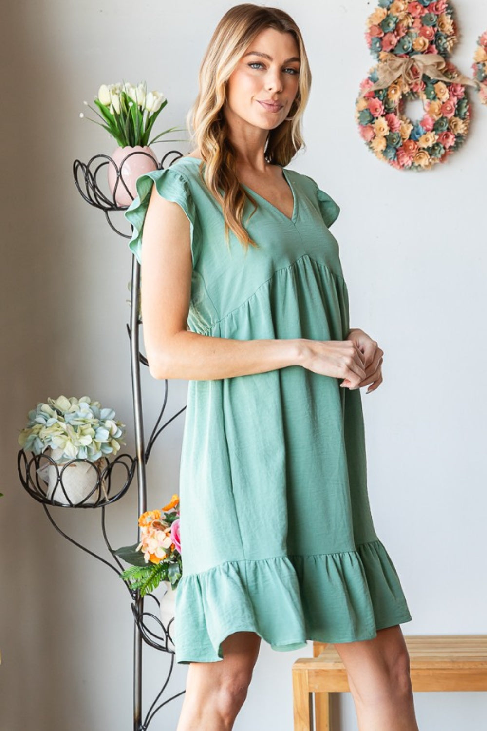 Heimish Full Size Short Sleeve V Neck Ruffled Hem Dress Apparel/Dress Dress Heimish Memorial Day Sale Ship from USA TikTok Trendsi USPS Walmart Walmart Apparel Trendsi https://www.cyberehub.com