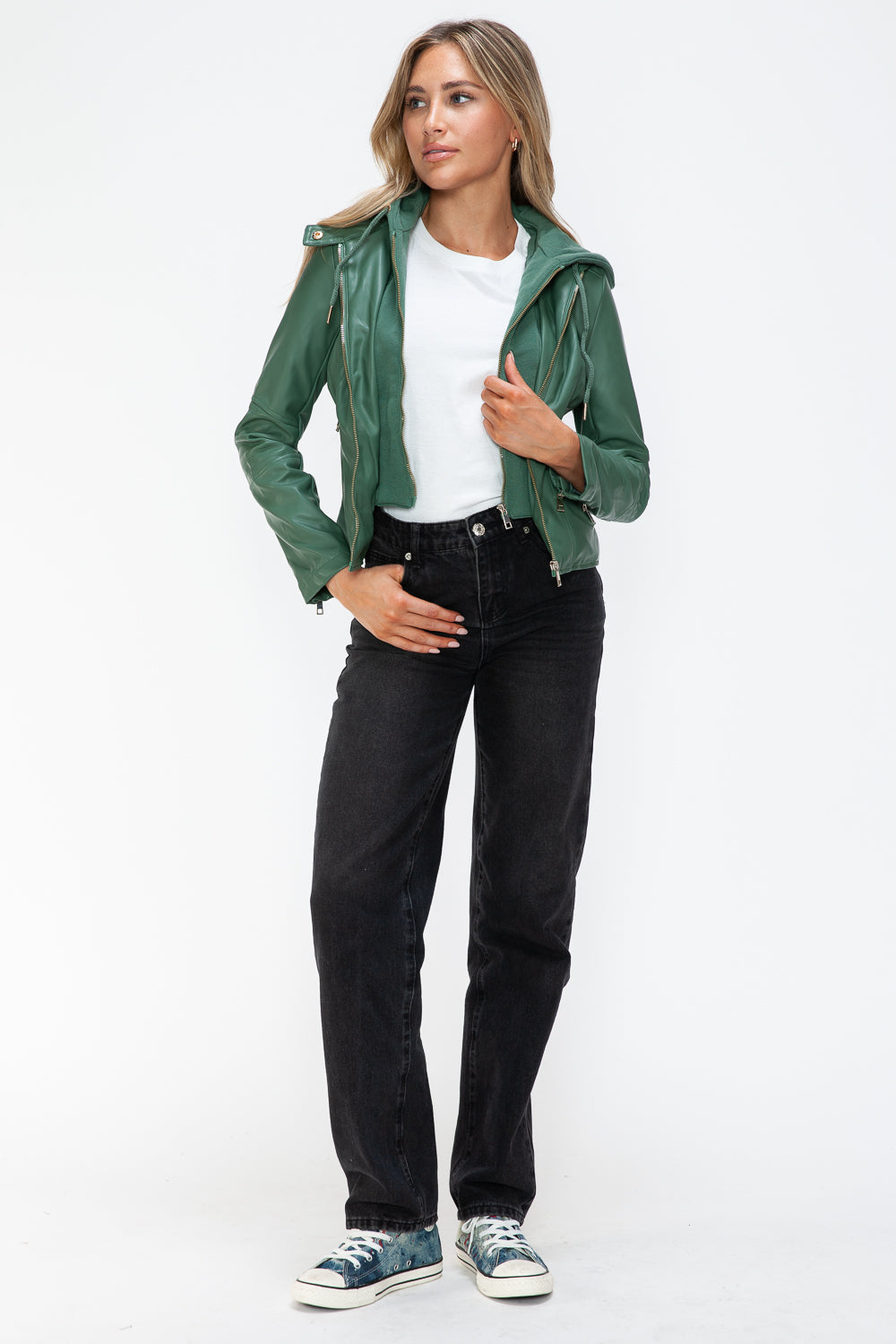 Snobbish Faux Leather Zip Up Drawstring Hooded Jacket Tops/Jackets/Sweaters Clothing Tops Ship from USA Snobbish TikTok Trendsi USPS Walmart Trendsi https://www.cyberehub.com