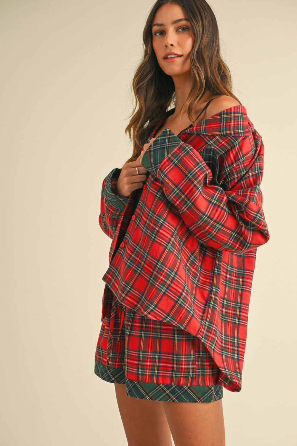 Annie Wear Contrast Plaid Long Sleeve Top and Shorts Set Apparel Annie Wear Apparel Ship from USA TikTok Trendsi Trendsi https://www.cyberehub.com