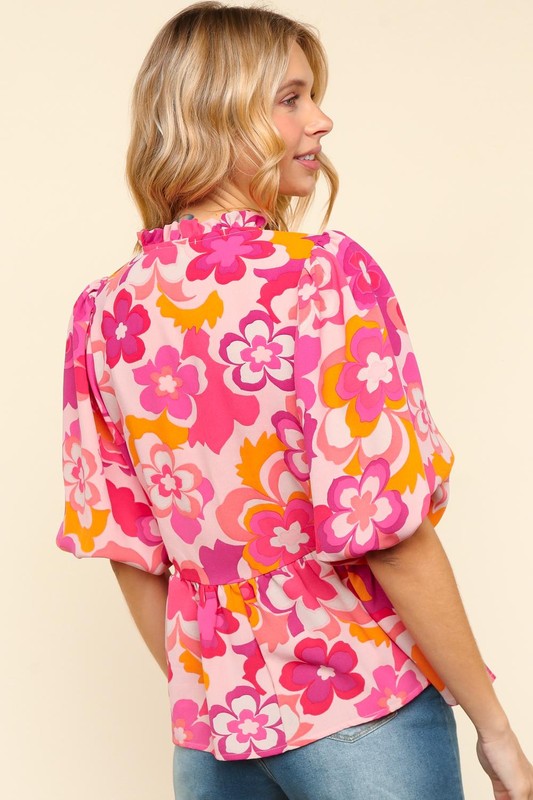 Haptics Full Size Frill Floral Puff Sleeve Blouse Apparel Apparel Haptics Ship from USA TikTok Trendsi Trendsi https://www.cyberehub.com