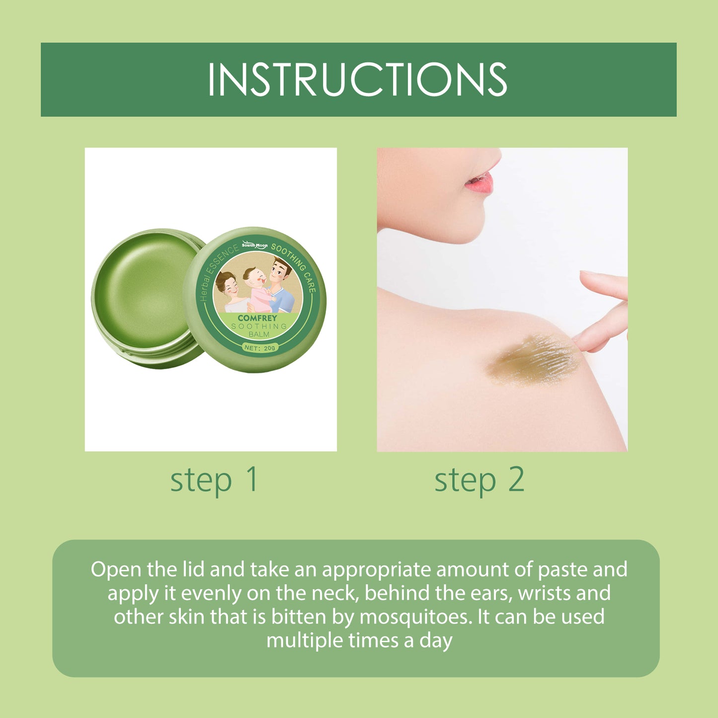 Comfrey Soothing Balm, Anti-bites Anti-itch Skin Repair Children Repellent Mosquito Care Cream Health Eprolo https://www.cyberehub.com