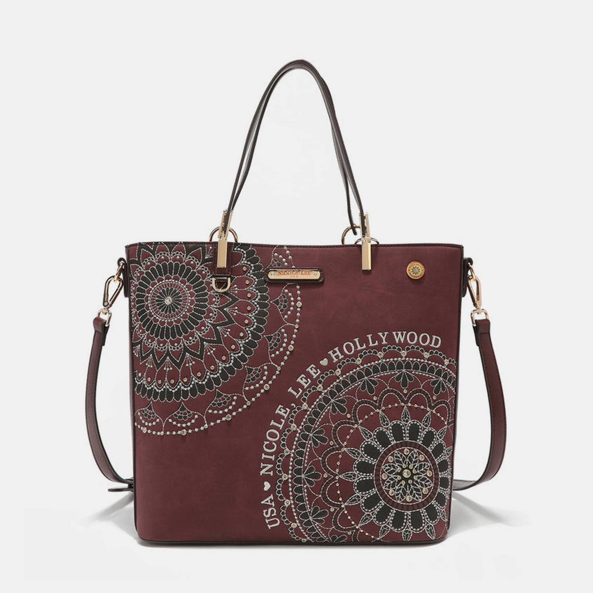 Nicole Lee USA Metallic Stitching Embroidery Inlaid Rhinestone Tote Bag Nicole Lee USA Ship from USA TikTok USA Trendsi https://www.cyberehub.com