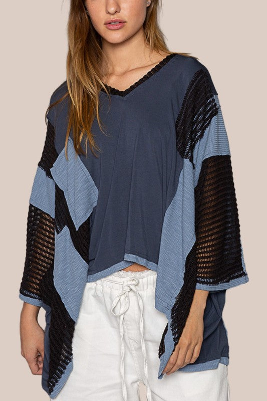 POL High-Low Contrast V-Neck Top Apparel Apparel POL Ship from USA TikTok Trendsi Trendsi https://www.cyberehub.com