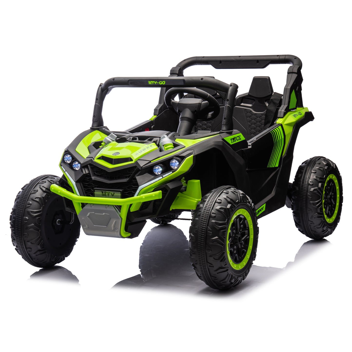 24V Two-Seater Kids Ride On UTV W/Parents Remote Control,Four-Wheel Suspension,Slow Start,Large wheel design,Anti-collision bar,Storage space,Music,USB,Bluetooth,Volume control,LED lights for Kids 3+. Giga Kids Toys Giga https://www.cyberehub.com