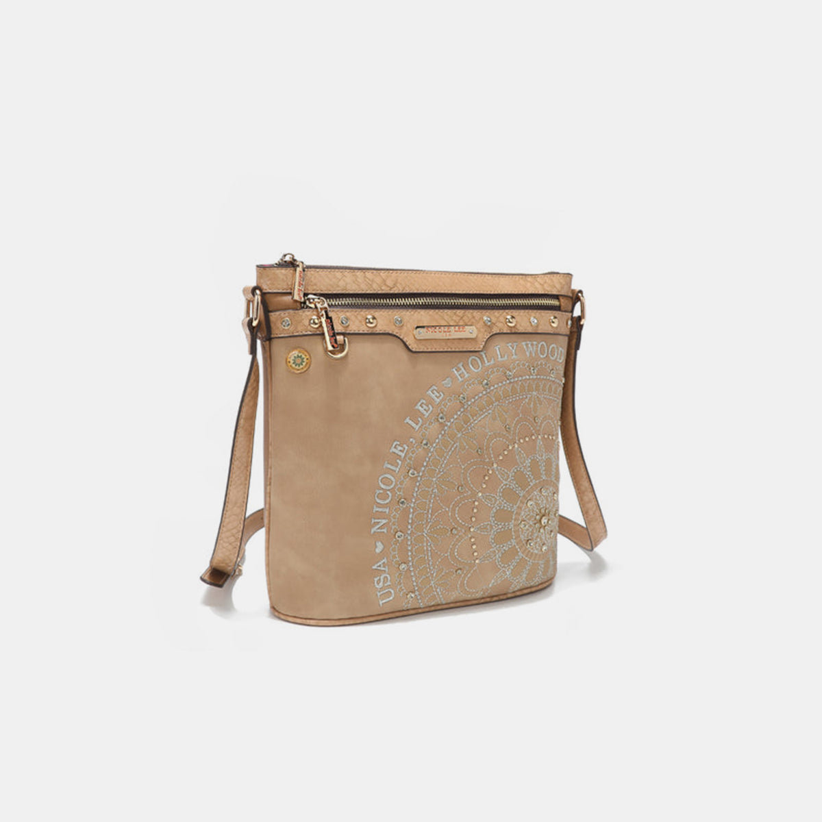 Nicole Lee USA Metallic Stitching Embroidery Inlaid Rhinestone Crossbody Bag Bag Bag Nicole Lee USA Ship from USA Women Trendsi https://www.cyberehub.com