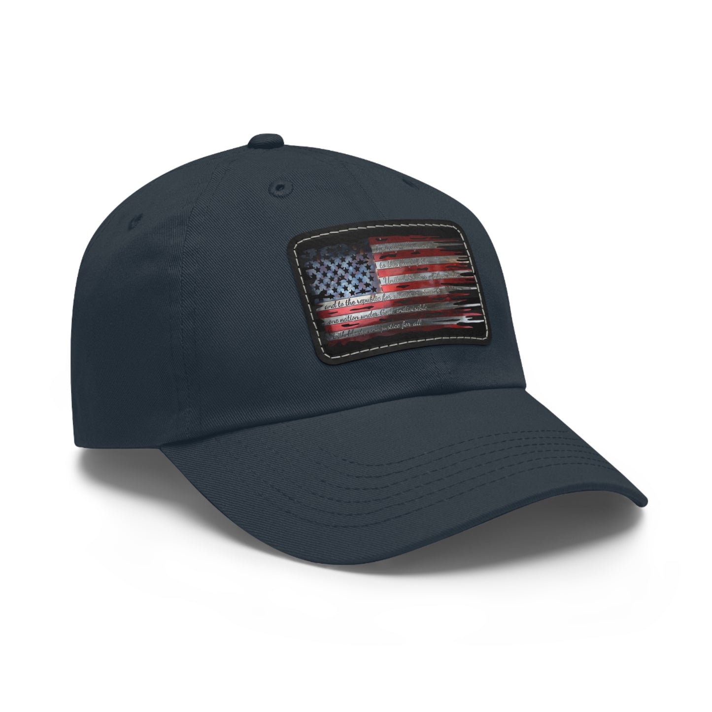 Patriotic Pledge Hat with Leather Patch - American Flag Cap Hats American Flag Hat Casual Wear Comfortable Hat Dad Hat Everyday Fashion Father's Day Gift Gift for Dad Leather Patch Outdoor Gear Patriotic Clothing Stylish Accessory Trendy Dad Hat Unisex Cap Urban Graffiti https://www.cyberehub.com