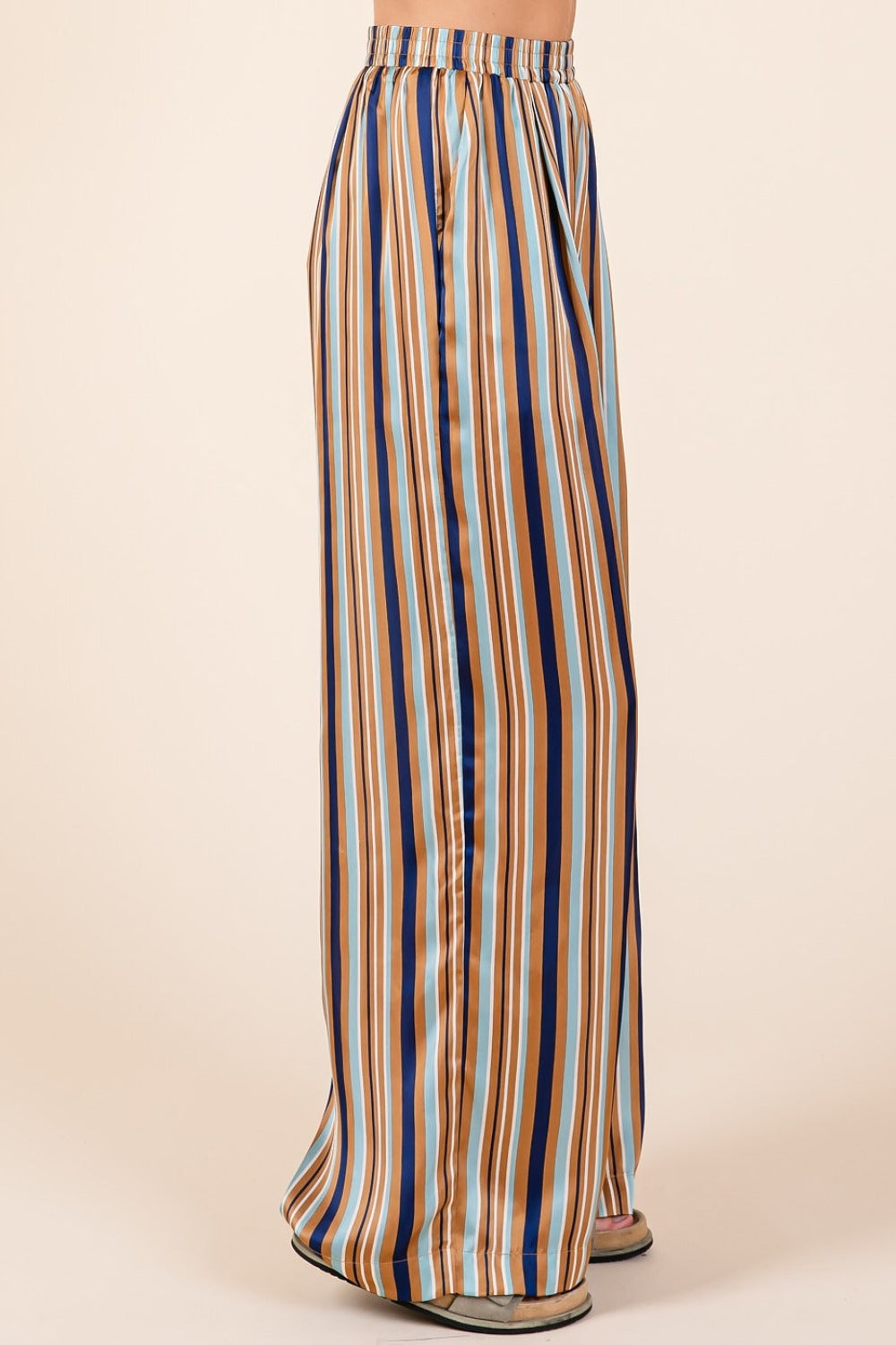 Mittoshop Striped Satin Elastic Waist Wide Leg Pants Bottoms Bottoms Clothing Mittoshop Pants Ship from USA Women Trendsi https://www.cyberehub.com