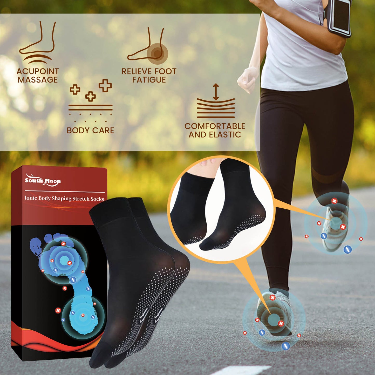 Ionic Body Shaping Stretch Socks, Outdoor Sports Comfortable Breathable Non-slip Foot Care Elastic Socks Health Eprolo https://www.cyberehub.com