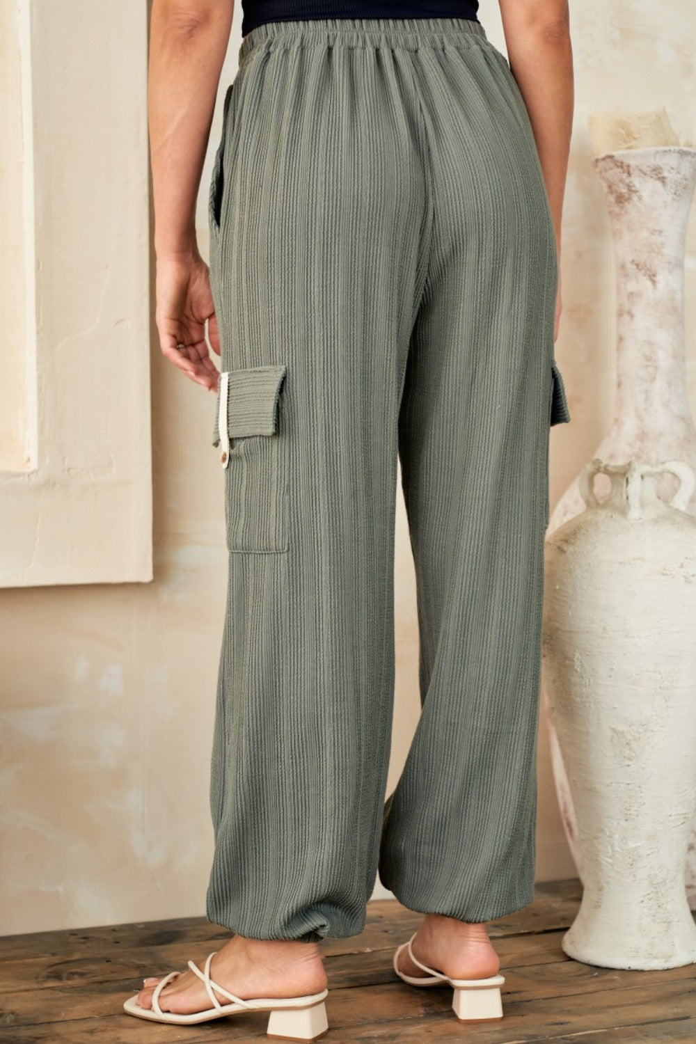 Hailey & Co Textured Rib Cargo Pants Bottoms Bottoms Clothing Hailey & Co Pants Ship from USA Women Trendsi https://www.cyberehub.com