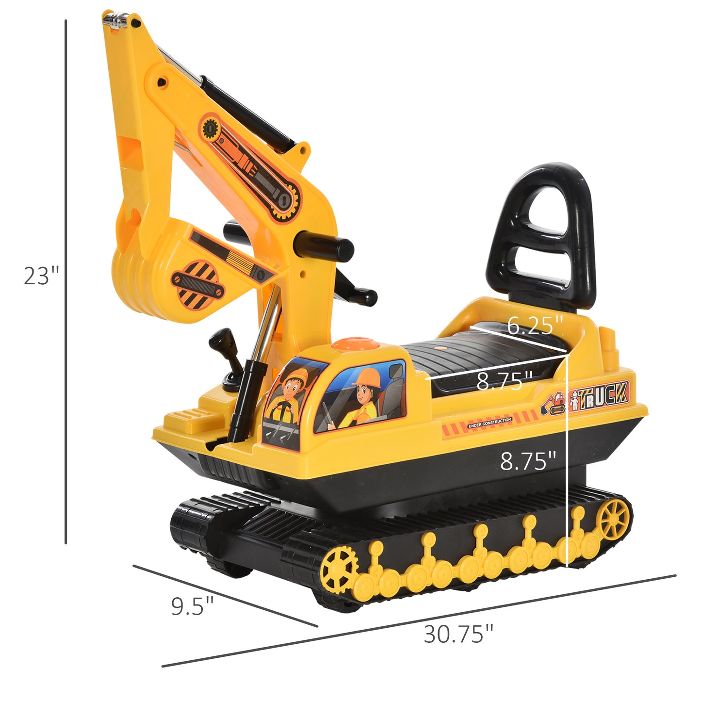 NO POWER Ride On Excavator Toy Tractors Digger Movable Scooter Walker Pretend Play Toddler Construction Truck Basket Storage For Boys Girls 3 Years Old Yellow Black Car Giga GNJ Toys Walmart Giga https://www.cyberehub.com