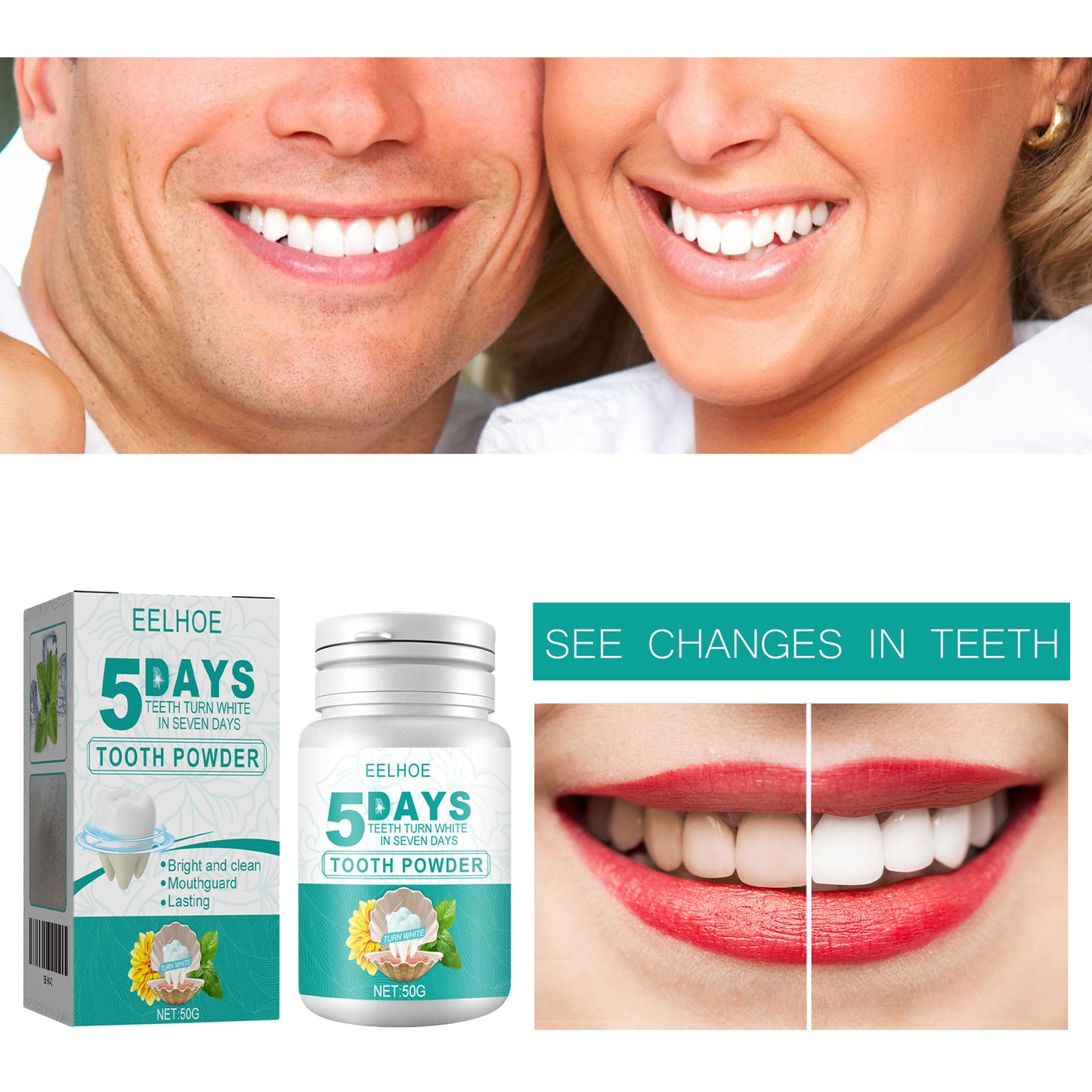 5 Day Whitening Tooth Powder, Clean Teeth Remove Dirt Plaque Fresh Mouth Clean Teeth Powder Health Eprolo https://www.cyberehub.com