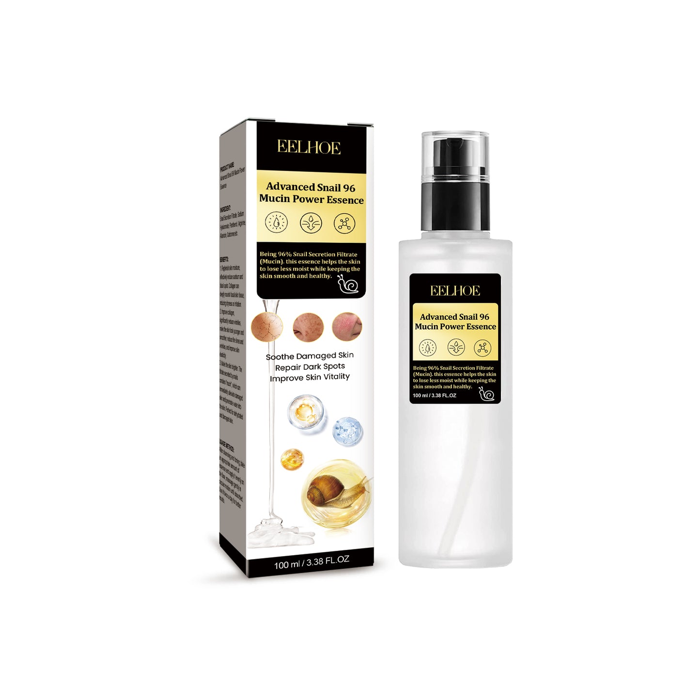 Snail 96 Collagen Essence Lighten Fine Lines, Tender Skin and Moisturize acne muscles Health Eprolo https://www.cyberehub.com