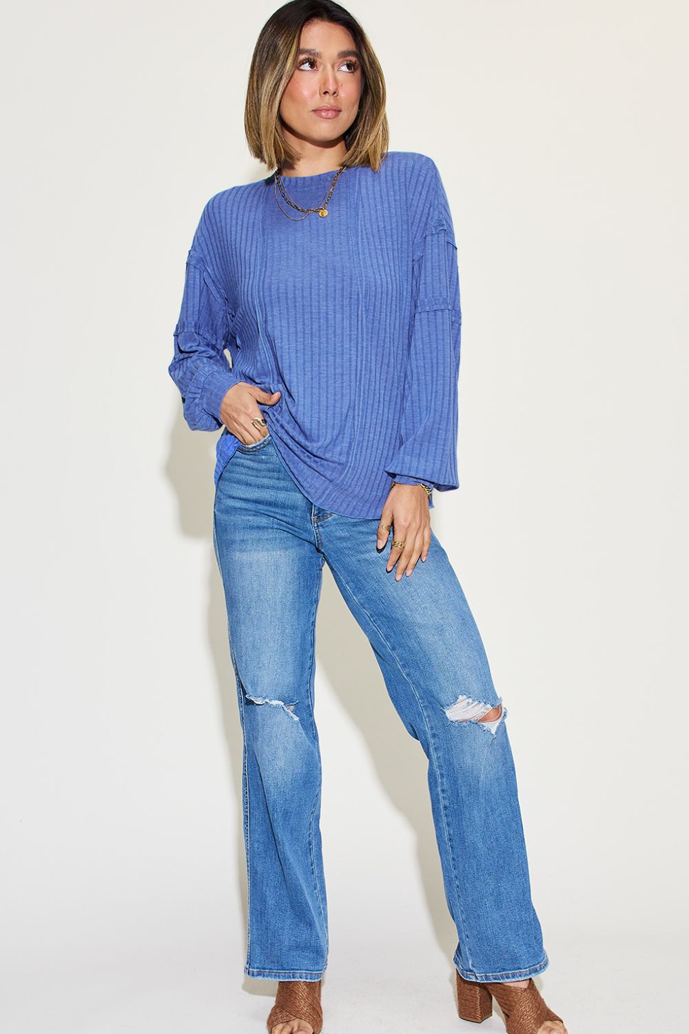 Basic Bae Full Size Ribbed Round Neck Long Sleeve T-Shirt Apparel/Tops Basic Bae Ship from USA TikTok Tops Trendsi USPS Walmart Walmart Apparel Trendsi https://www.cyberehub.com