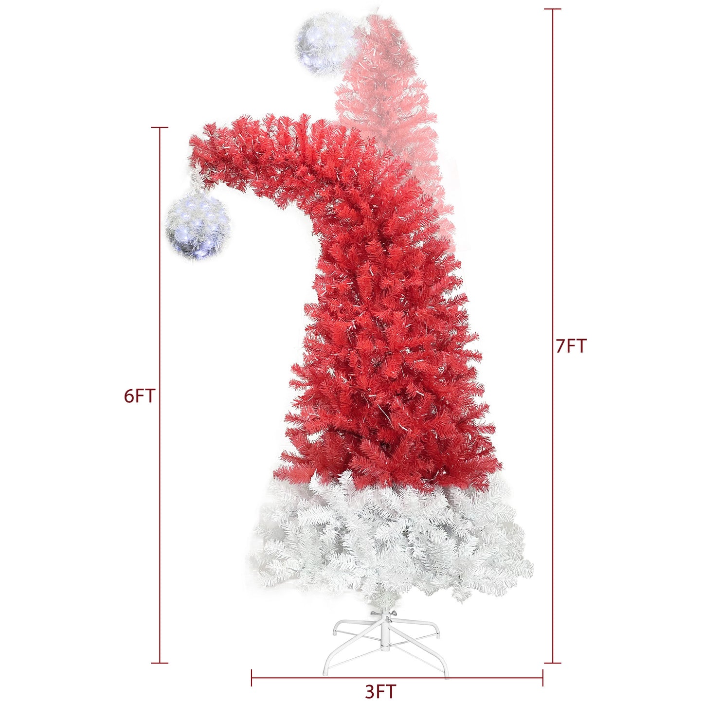 6FT Hinged Fir Artificial Fir Bent Top Christmas Tree, Xmas Tree Bendable Santa Hat Style Christmas Tree Holiday Decoration,1250 Lush Branch Tips, 300 LED Lights X-mas Furniture Giga Giga https://www.cyberehub.com