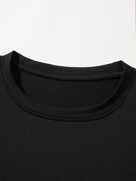 Extra Large Men's Letter Pattern Printed T-shirt - Soft Round Neck, Comfortable Fit, Slightly Elastic Knitted Fabric, Casual Summer T-shirt Apparel/Shirt/Graphic Shirt SNULLO https://www.cyberehub.com