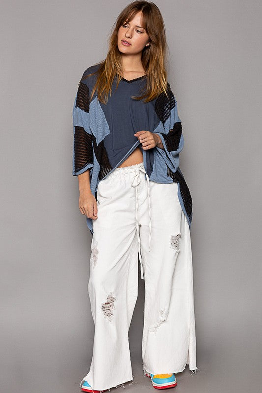 POL High-Low Contrast V-Neck Top Apparel Apparel POL Ship from USA TikTok Trendsi Trendsi https://www.cyberehub.com