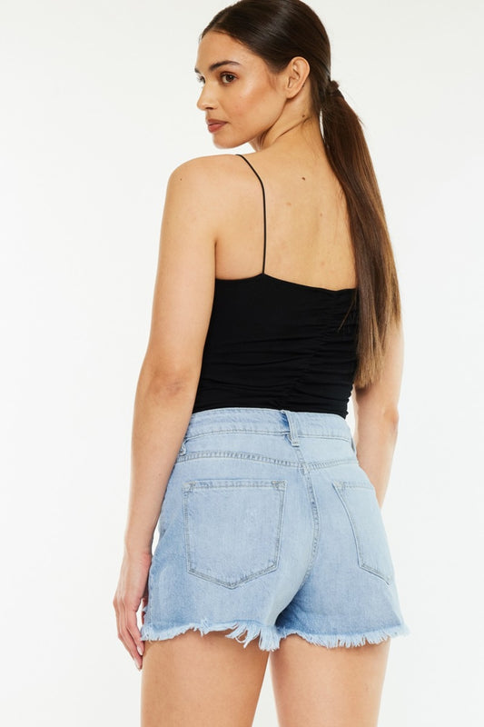 Kancan Raw Hem Distressed High Waist Denim Shorts Bottoms Bottoms Clothing Kancan Ship from USA Women Trendsi https://www.cyberehub.com