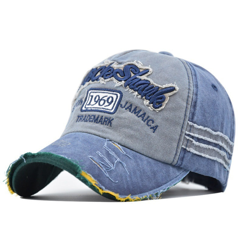 Ripped Retro Duck Tongue Stitching Letters Baseball Hat Apparel/Hat CJ Hat Ship From China CJ https://www.cyberehub.com