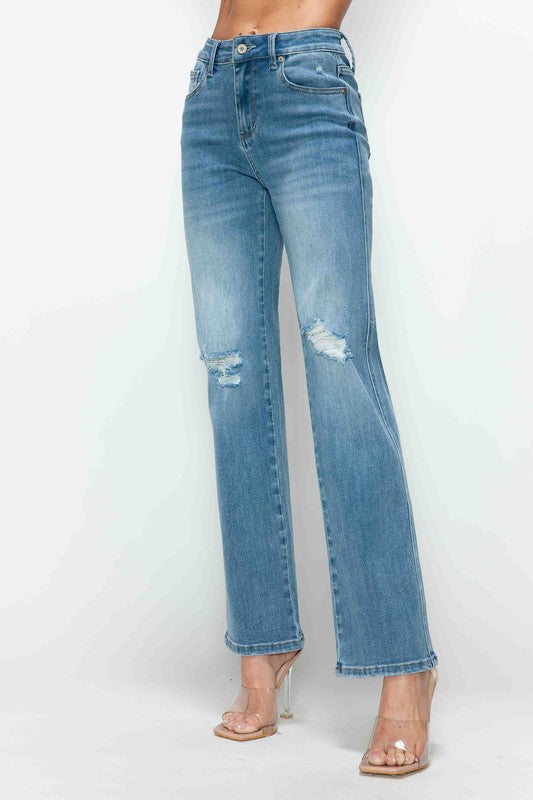 bytos Full Size Distressed High Rise Straight Jeans Apparel Apparel bytos Ship from USA TikTok Trendsi Trendsi https://www.cyberehub.com