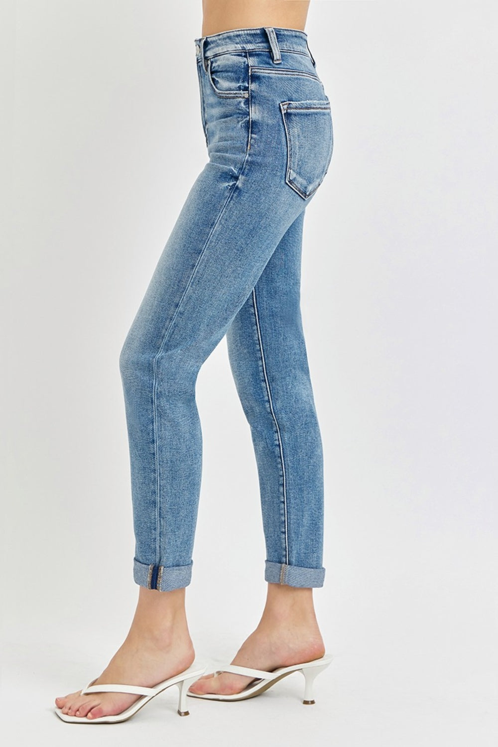 Risen Full Size High Rise Cropped Roll Up Jeans Bottoms Bottoms Clothing Pants RISEN Ship from USA Women Trendsi https://www.cyberehub.com