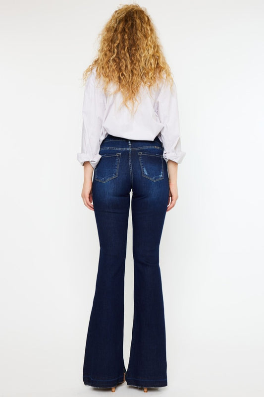 Kancan Mid Rise Slim Flare Jeans Bottoms Bottoms Clothing Kancan Ship from USA Women Trendsi https://www.cyberehub.com