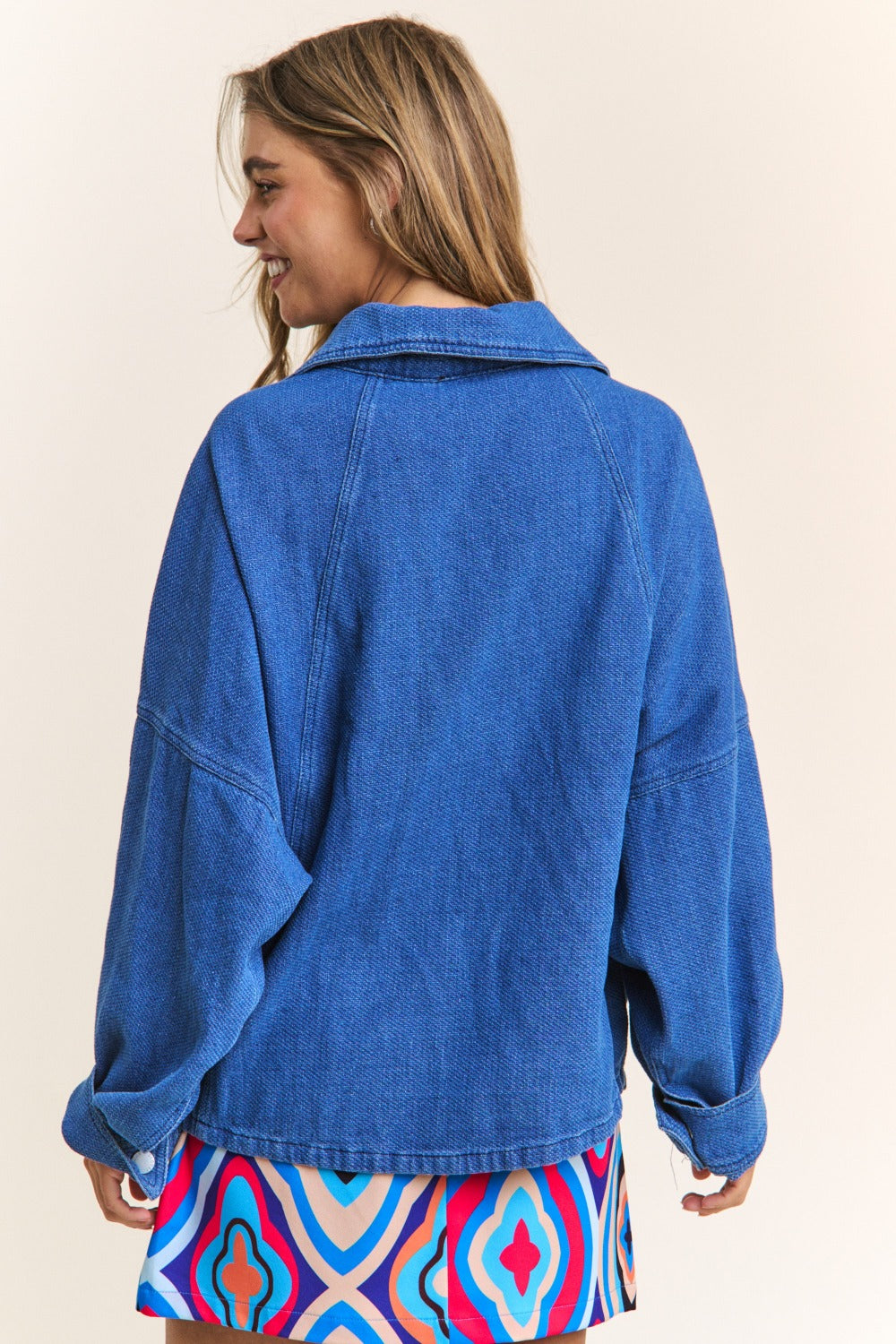 J.NNA Snap Down Long Sleeve Denim Shacket Tops/Jackets/Sweaters Clothing Tops J.NNA Ship from USA TikTok Trendsi USPS Walmart Trendsi https://www.cyberehub.com