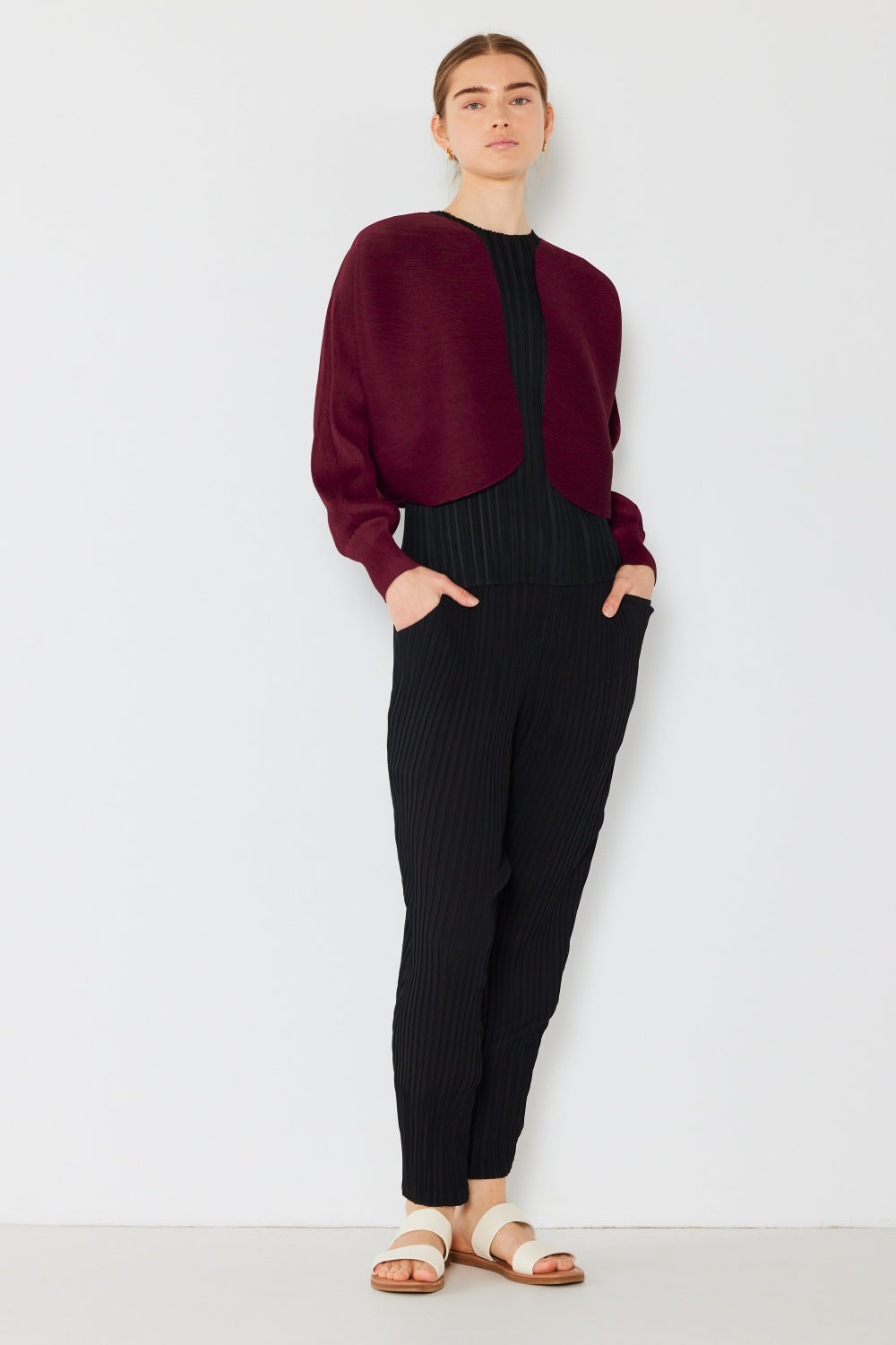 Marina West Swim Rib Pleated Puff Sleeve Bolero Cardigan Shirt Apparel Clothing Tops Marina West Swim Ship from USA Shirts USA Women Trendsi https://www.cyberehub.com