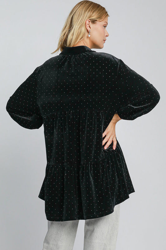 Umgee Full Size Polka Dot Button Up Half Sleeve Shirt Apparel/Tops Ship from USA TikTok Tops Trendsi Umgee USA USPS Walmart Walmart Apparel Trendsi https://www.cyberehub.com