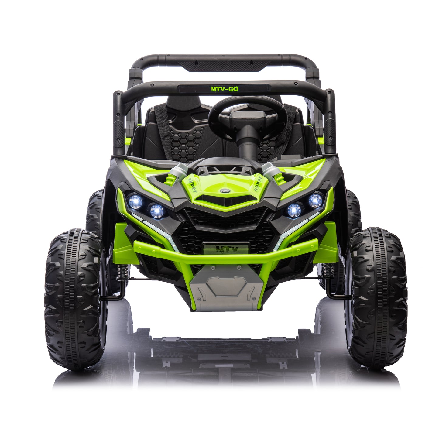 24V Two-Seater Kids Ride On UTV W/Parents Remote Control,Four-Wheel Suspension,Slow Start,Large wheel design,Anti-collision bar,Storage space,Music,USB,Bluetooth,Volume control,LED lights for Kids 3+. Giga Kids Toys Giga https://www.cyberehub.com