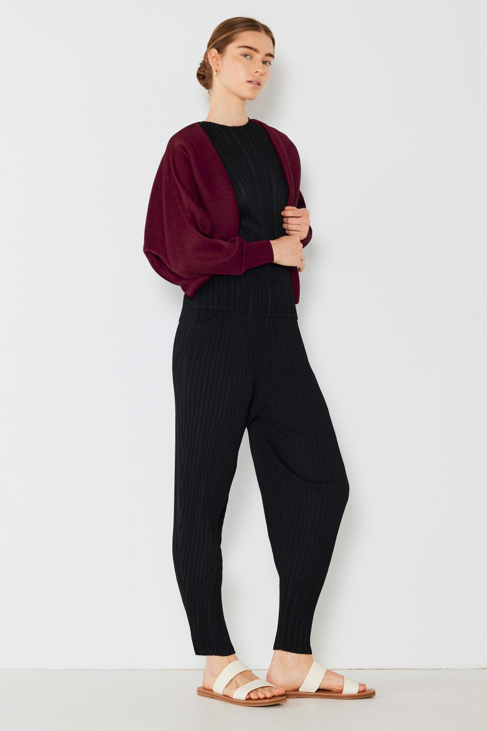 Marina West Swim Rib Pleated Puff Sleeve Bolero Cardigan Shirt Apparel Clothing Tops Marina West Swim Ship from USA Shirts USA Women Trendsi https://www.cyberehub.com