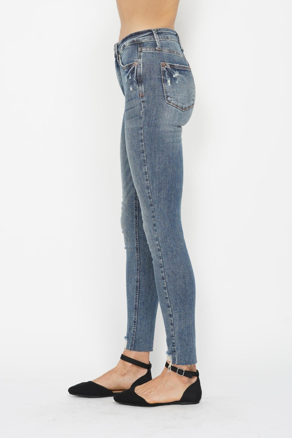 Judy Blue Full Size Tummy Control Vintage Wash Hem Destroy Skinny Jeans Bottoms Bottoms Clothing Judy Blue Ship from USA Women Trendsi https://www.cyberehub.com