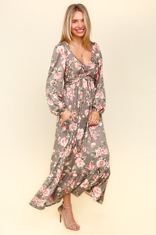 Haptics Twisted Detail Ruffled Hem Floral Dress with Side Pockets Apparel Apparel Haptics Ship from USA TikTok Trendsi Trendsi https://www.cyberehub.com