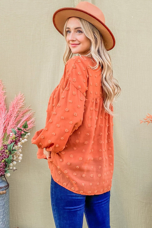 And The Why Swiss Dot V Neck Balloon Sleeve Woven Blouse Tops/Jackets/Sweaters And The Why Clothing Tops Ship from USA TikTok Trendsi USPS Walmart Trendsi https://www.cyberehub.com
